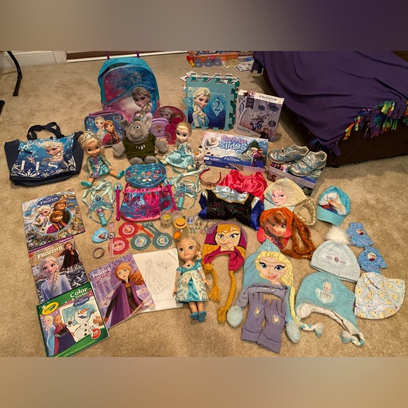 Disney Frozen 8pc Interlocking Foam Floor Mat Hopscotch Activity Play Set & bag - Picture 15 of 15